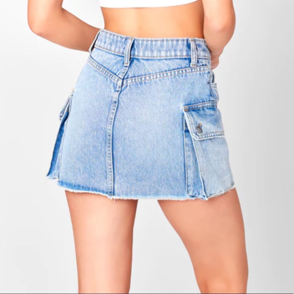 LF Carmar Colin cargo side pocket denim skirt - Picture 3 of 7